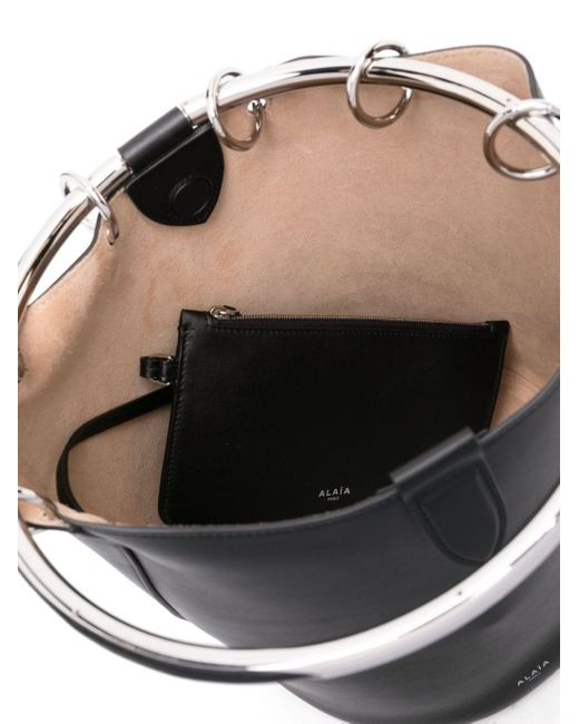Alaïa Black Ring Large Leather Bucket Bag