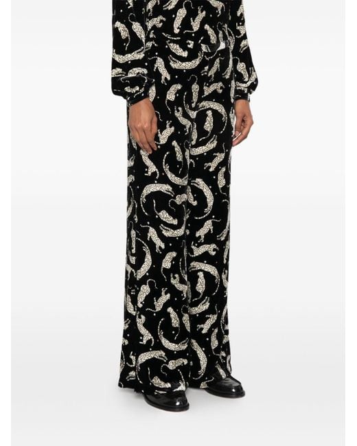 Forte_forte White Printed Velvet Trousers