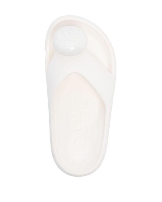 Loewe White Foam Thong Sandals
