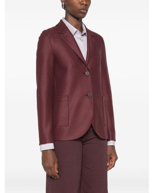 Harris Wharf London Red Wool Single-Breasted Blazer Jacket