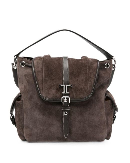 Tod's Black T Timless Mini Leather Backpack
