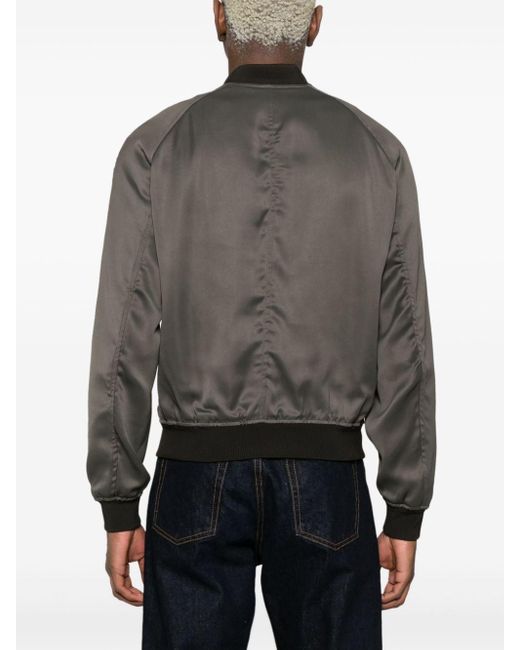 Tom Ford Gray Bomber Jacket With Ribbed Trim for men