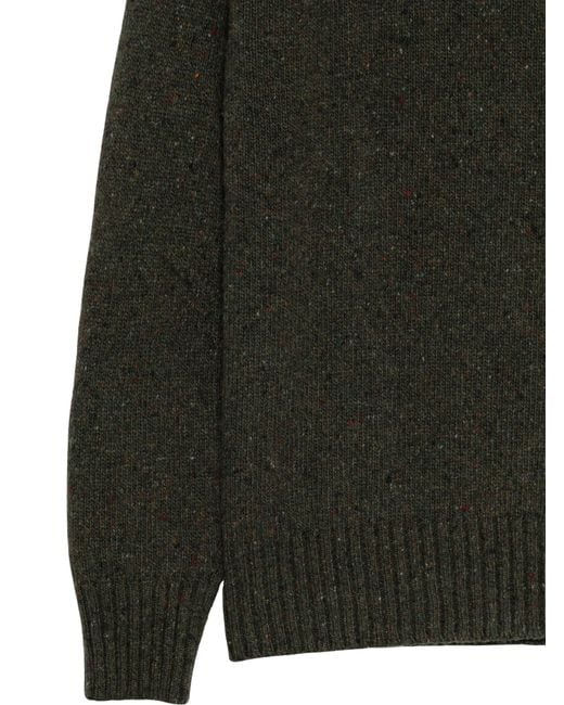 Kangra Green Flecked-Knit Crew-Neck Sweater for men