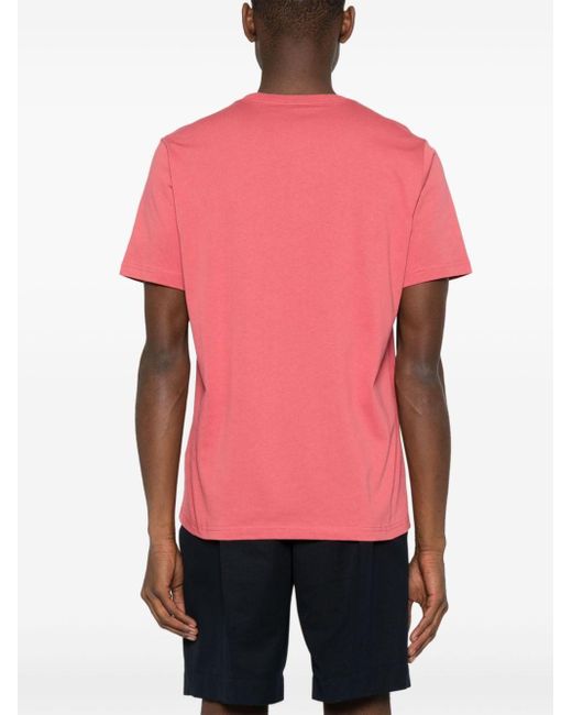 PS by Paul Smith Pink Zebra-patch Short-sleeve T-shirt for men