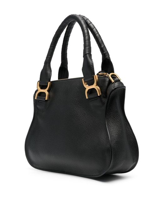 Chloé Black Marcie Small Leather Tote Bag