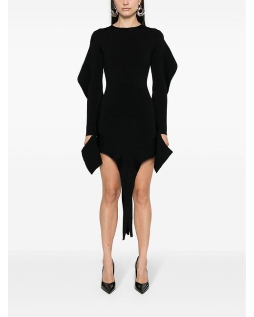 Mugler Black Asymmetric Mini Dress