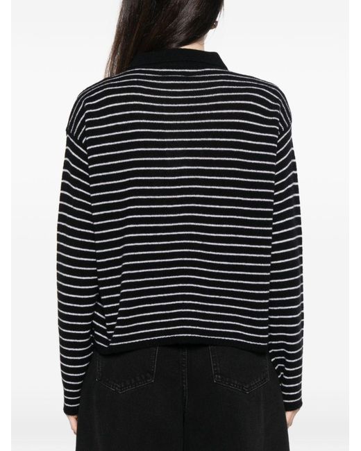Be You Black Cashmere Striped Polo Shirt