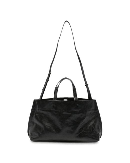 Lihann George Black Elli Leather Tote Bag