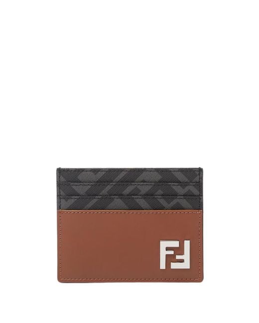 Fendi White Squared Card Holder for men