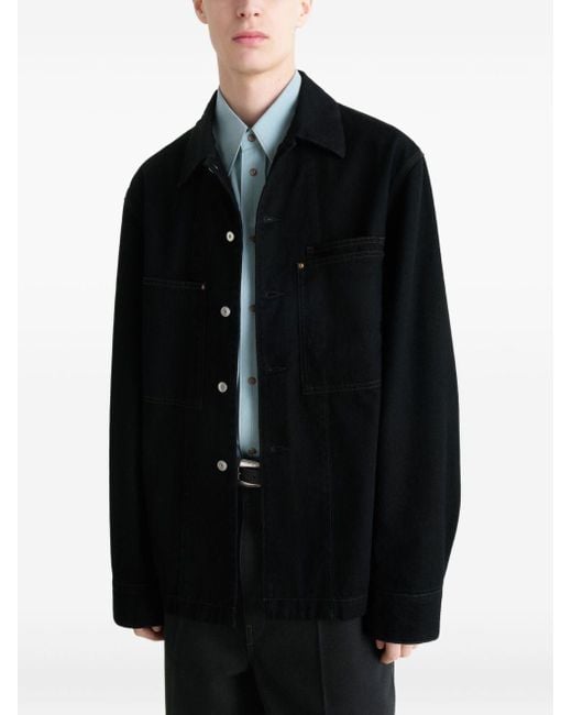 Lemaire Black Cotton Overshirt for men