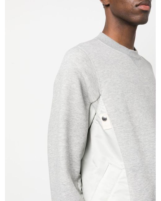 Sacai White Zip-pocket Sleeve Sweatshirt for men
