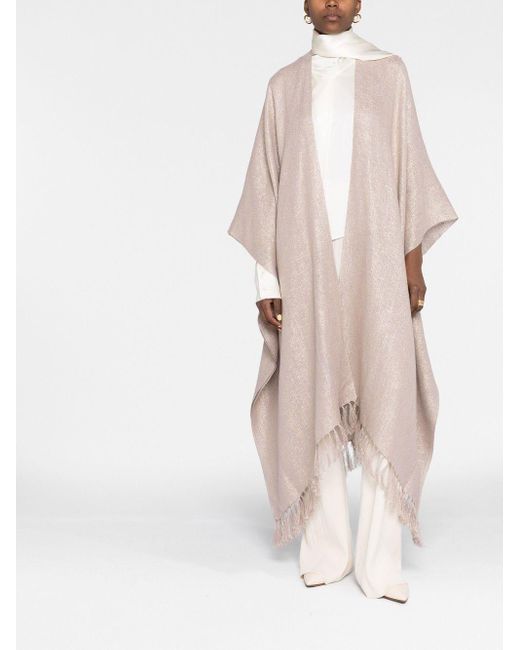 Brunello Cucinelli Pink Fringed Long-lenght Cape