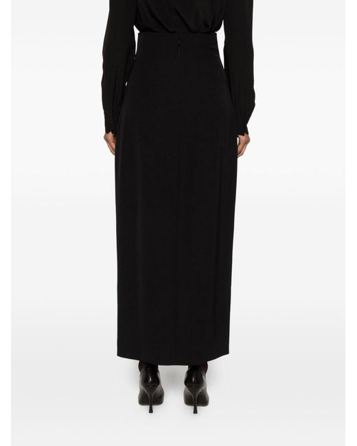 The Row Black Iphora Front-Slit Maxi Skirt