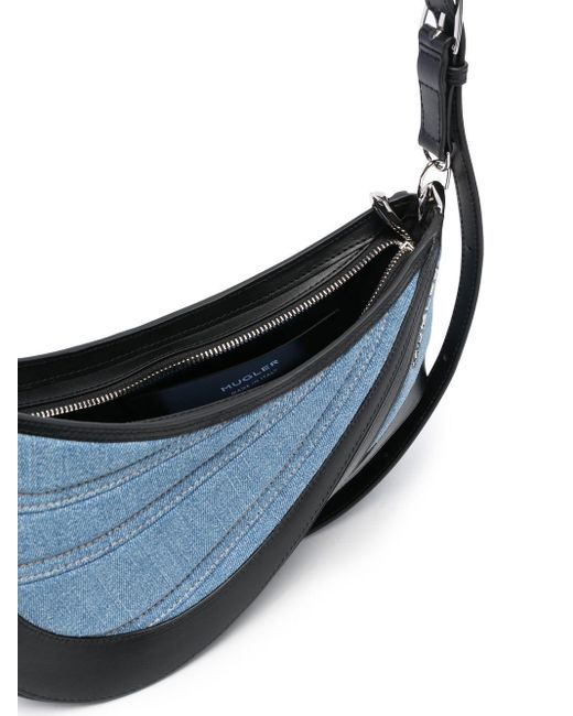 Medium Denim Spiral Bag 01 di Mugler in Blue