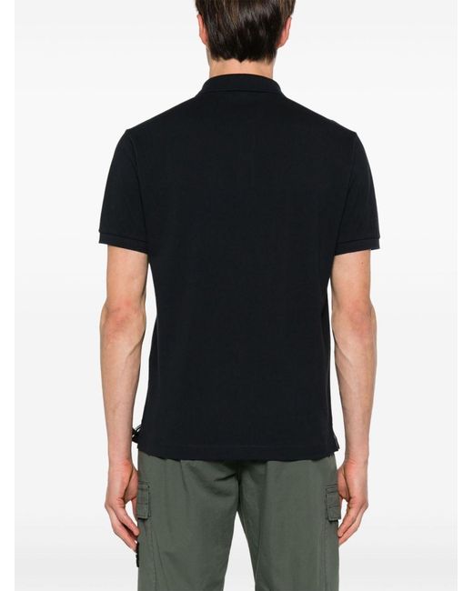 Stone Island Black Logo Cotton Polo Shirt for men