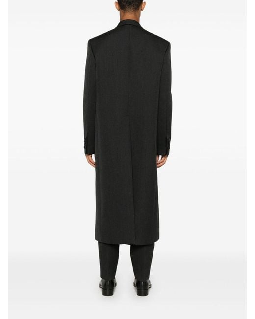 Gucci Black Ancora Embroidered Wool Coat for men