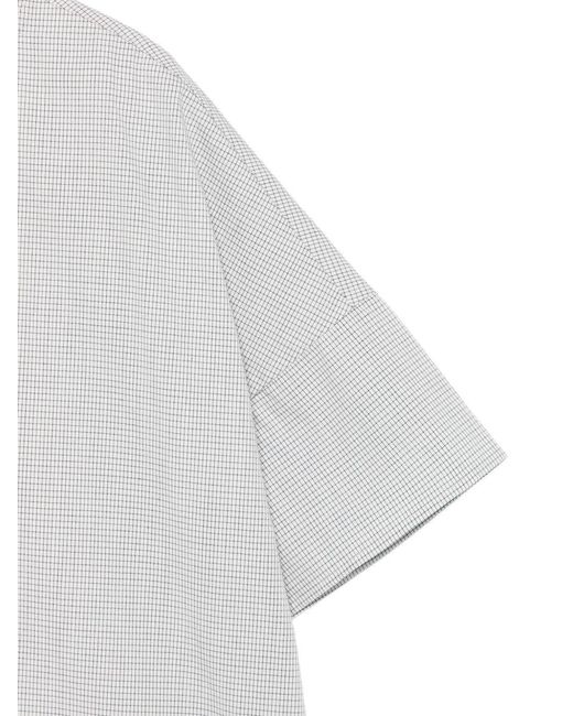 Apuntob White Checked Cotton T-Shirt