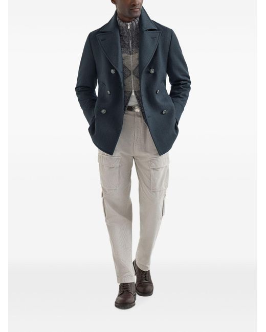 Brunello Cucinelli Gray Wool Cardigan for men