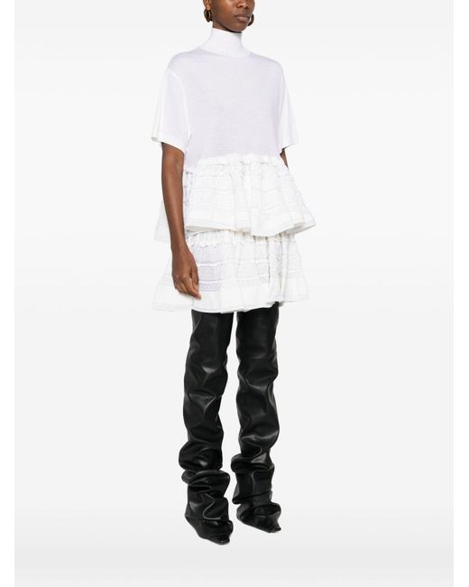 Alaïa White Wool Peplum Top