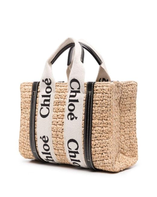 Chloé Natural Woody Small Tote With Strap