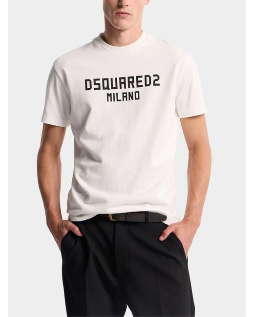 DSquared² White Logo T-Shirt for men