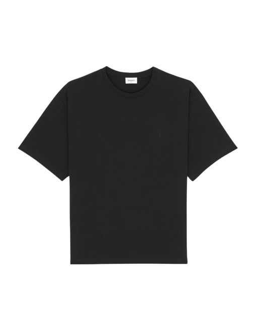 Saint Laurent Black Cassandre Oversized T-Shirt for men