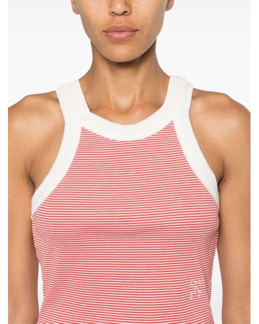 Closed Pink Logo-embroidered Striped Tank Top