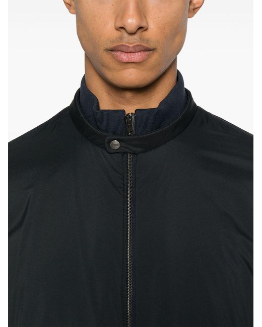 Herno Blue Zipped Blouson Jacket for men