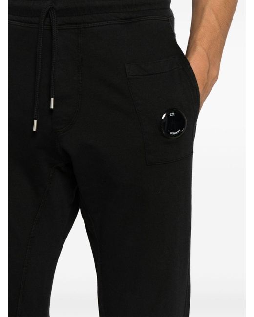C P Company Black Lens-detail Cotton Track Pants for men