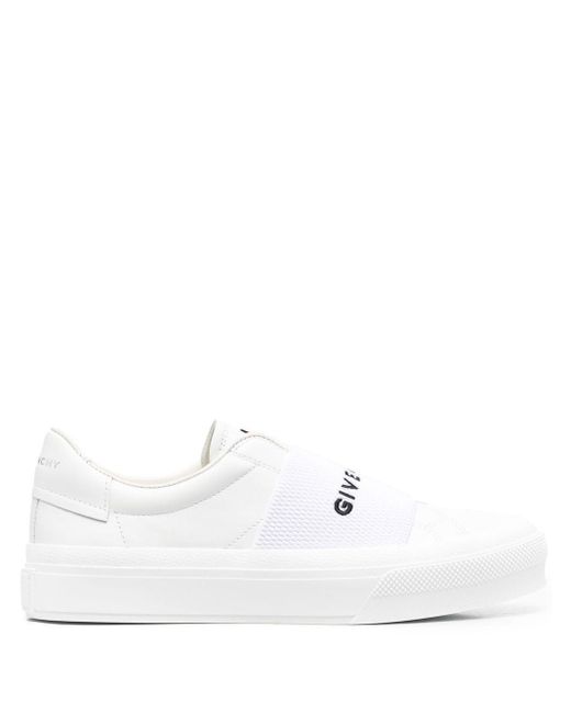 Givenchy Logo-strap Slip-on Sneakers in White - Save 19% | Lyst