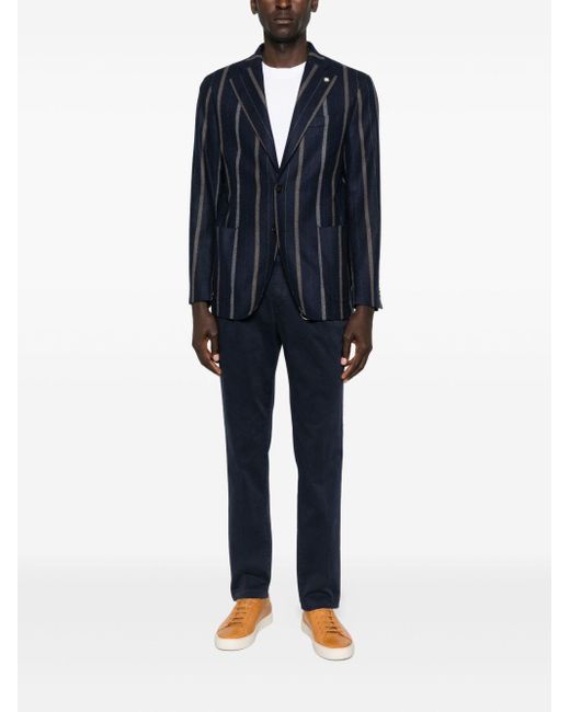 Manuel Ritz Blue Pinstriped Jacket for men