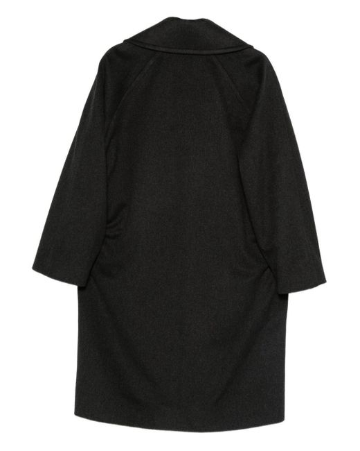 Alberto Biani Black Wool Double-Breasted Coat