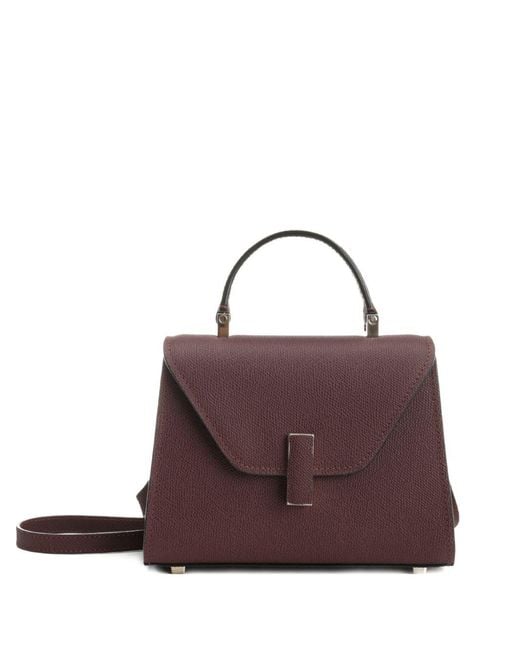 Valextra Purple Iside Micro Leather Handbag