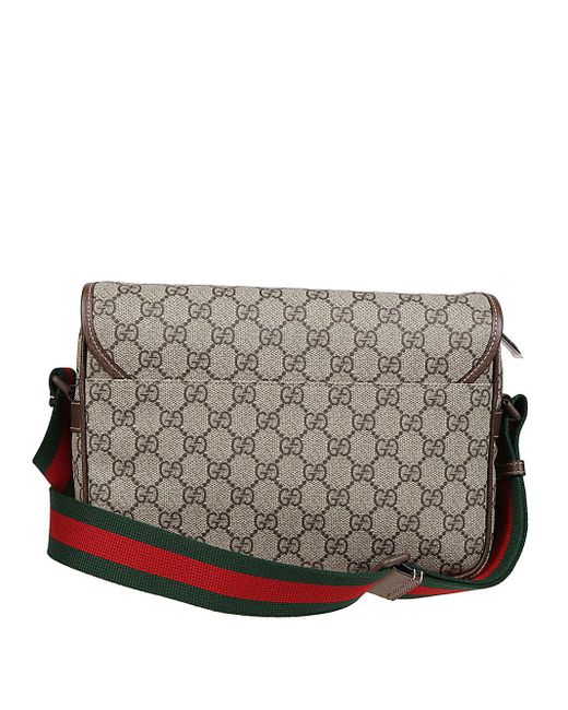 Gucci Messenger Bag With Logo in Gray for Men Lyst