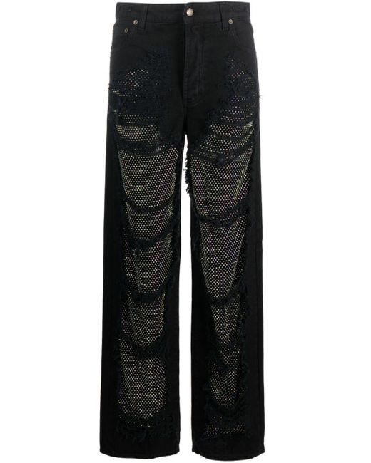 DARKPARK Karen Crystal-embellished Straight-leg Jeans in Black | Lyst