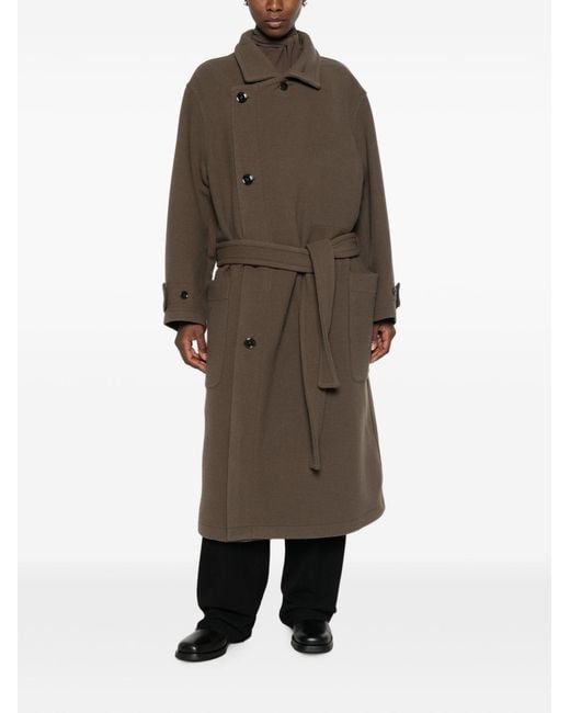 Lemaire Brown Wool Wrap Coat