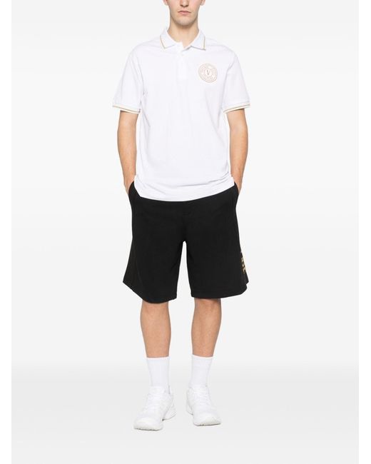Versace Jeans Couture White Cotton Polo Shirt for men