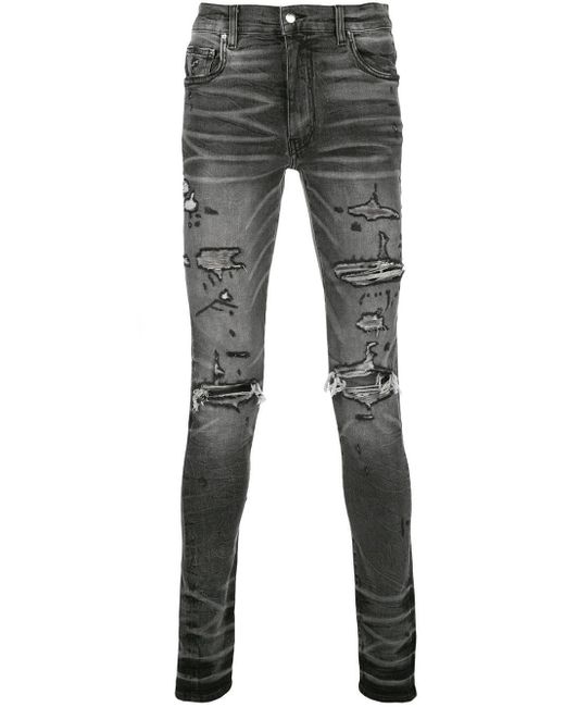 Amiri Gray Ripped Jeans for men