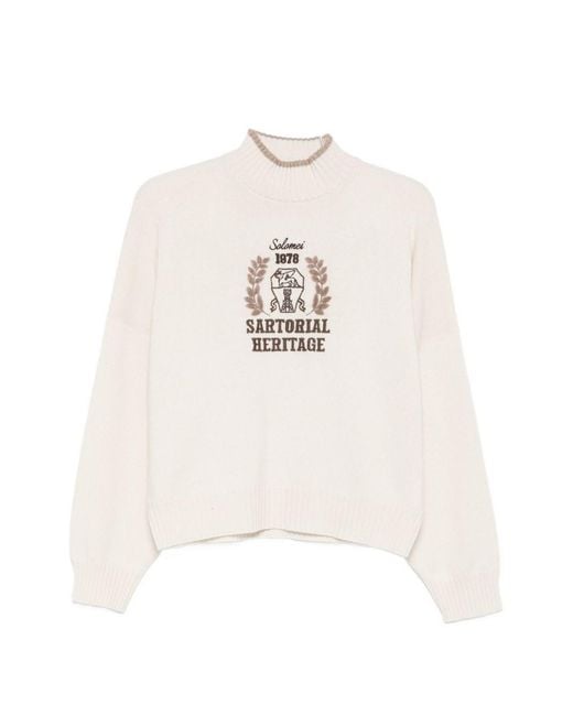 Brunello Cucinelli White Cashmere Trurtle-Neck Sweater