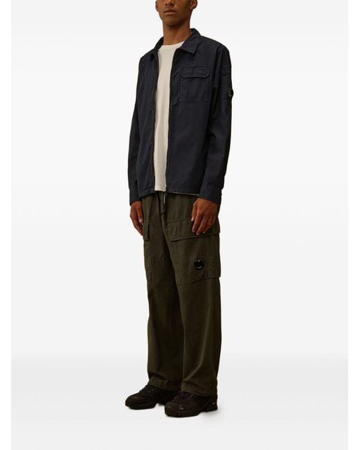 C P Company Black Organic Cotton Overshirt