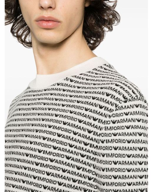 Maglione con logo di Emporio Armani in Gray da Uomo