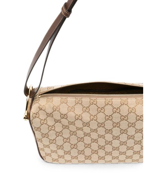 Gucci White Half Horsebit Medium Shoulder Bag