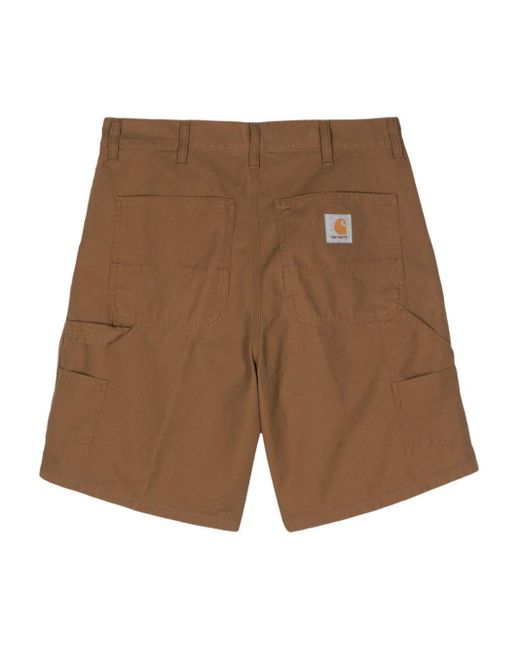 Carhartt Brown Relaxed Fit Cotton Shorts for men
