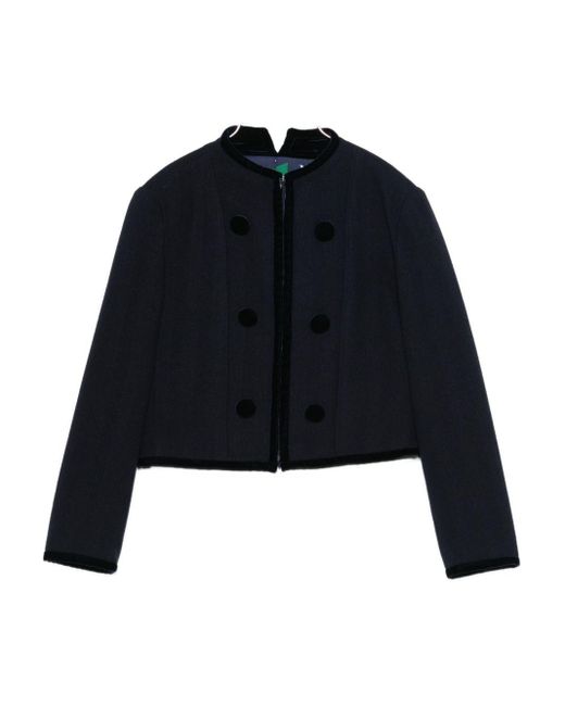 Emporio Armani Blue Wool Blazer Jacket