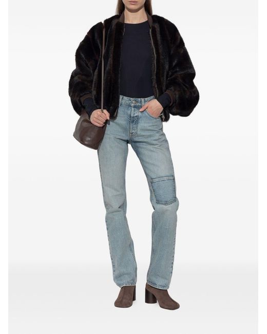 MM6 by Maison Margiela Black Faux Fur Jacket