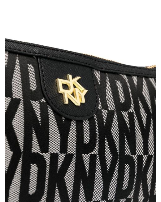 DKNY Carol Book Medium Logo-jacquard Tote Bag in Black