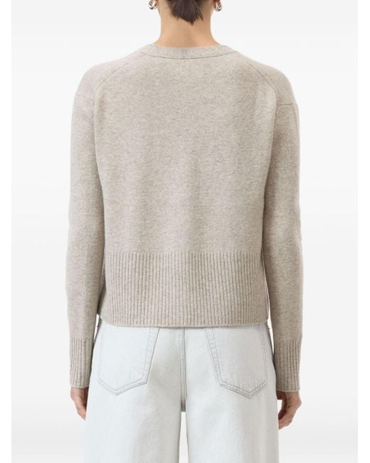 Closed White Wool V-Necked Cardigan