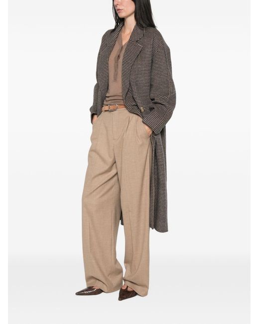 Soft Goat Gray Wool Double-Breasted Coat
