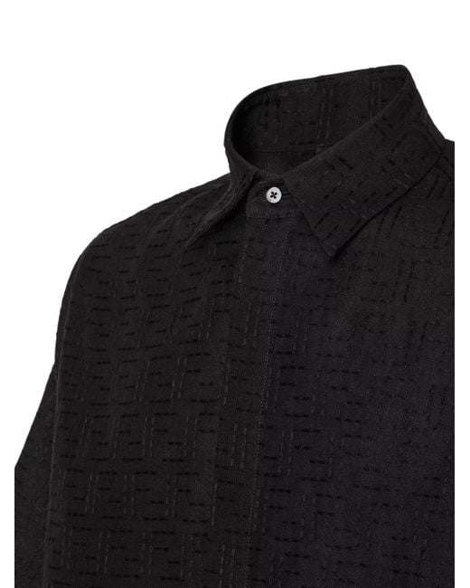 Camicia Ff Jacquard di Fendi in Black da Uomo