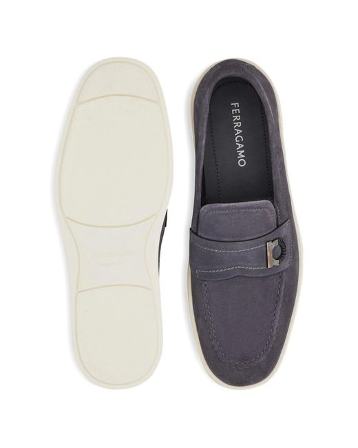 Ferragamo White Leather Loafers for men